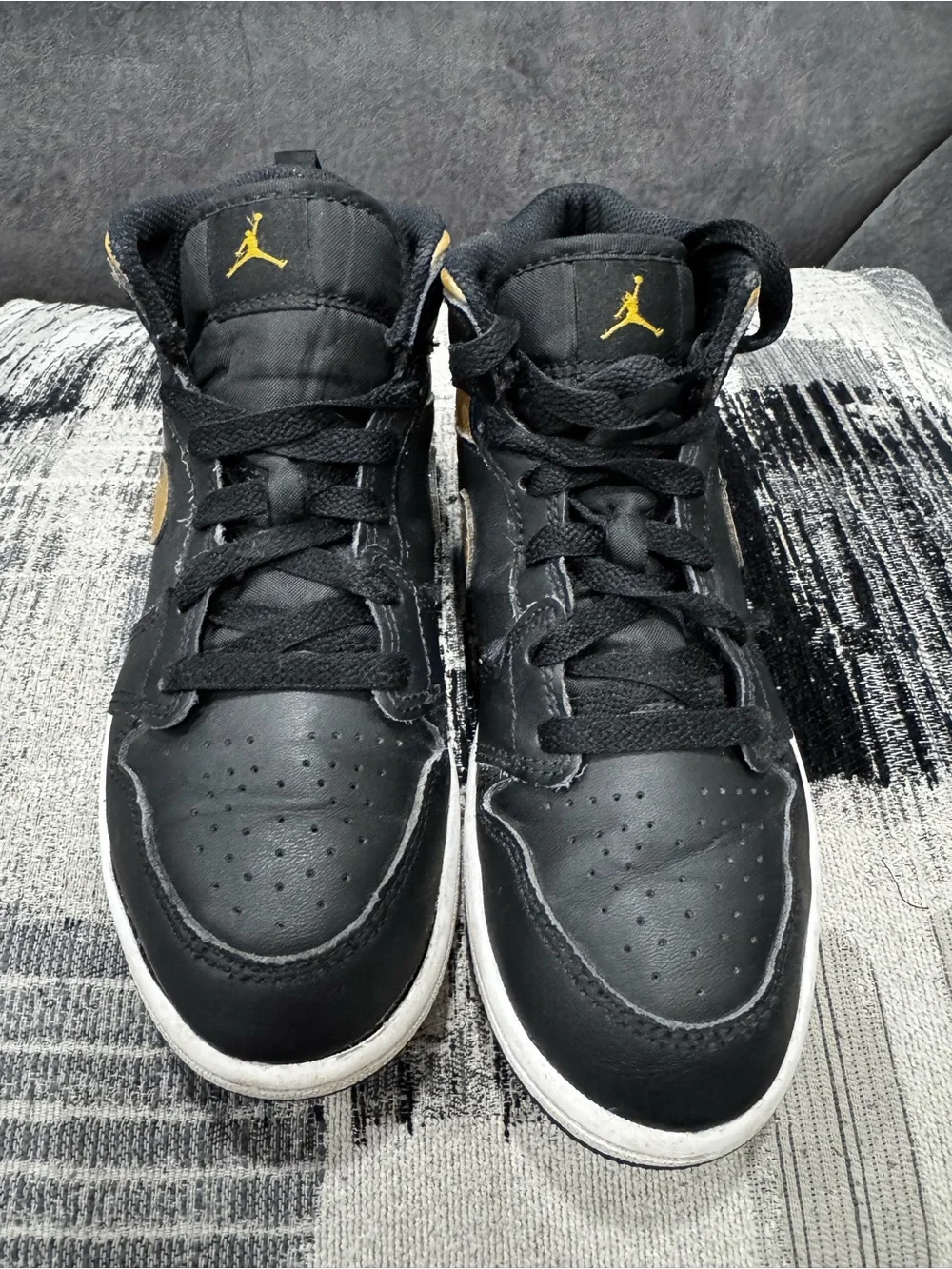 Nike Kids Black and Gold High-Top Sneakers